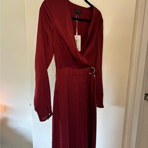 Ted Baker Deep Red Long Sleeve Dress